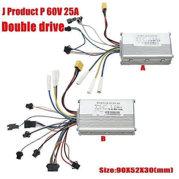Elektrisk Scooter Dual Drive Controller JP 48V 52V 60V 25A 50A Børsteløs Controller AB Forreste Bageste Drev