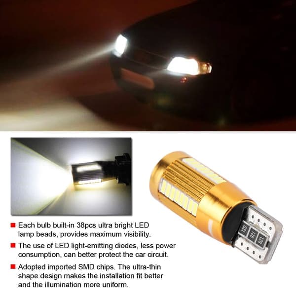 10 stk T10 3014 38SMD LED Bil Dekoding Canbus Pære Feilfri Sidemarkeringslys Skiltlys