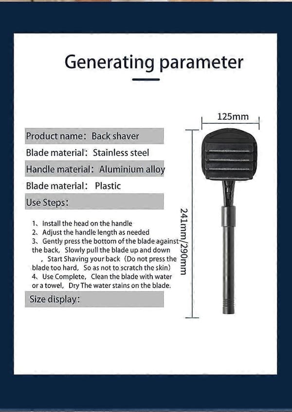 Ryggbarbermaskin, hårfjerningsbarbermaskin