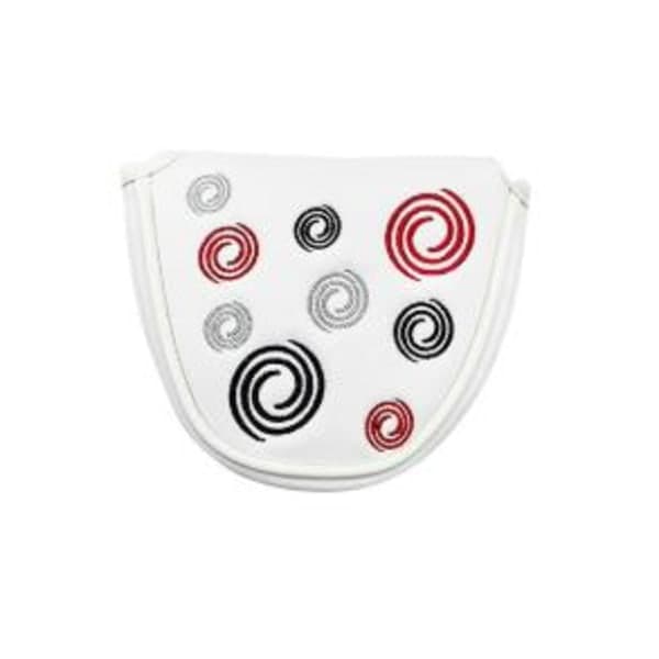 Golf Head Guard Golf Mallet Putter Beskyttelse Læder Head Guard Magnetisk Lukning Simpel Hvid Simple White