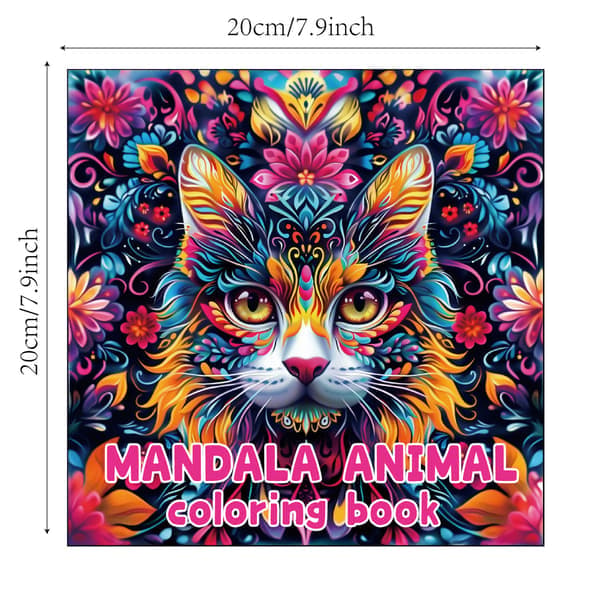 Mandala dyrefargebok for voksne | 24 akvarellkunst-sider]skull]skull skull