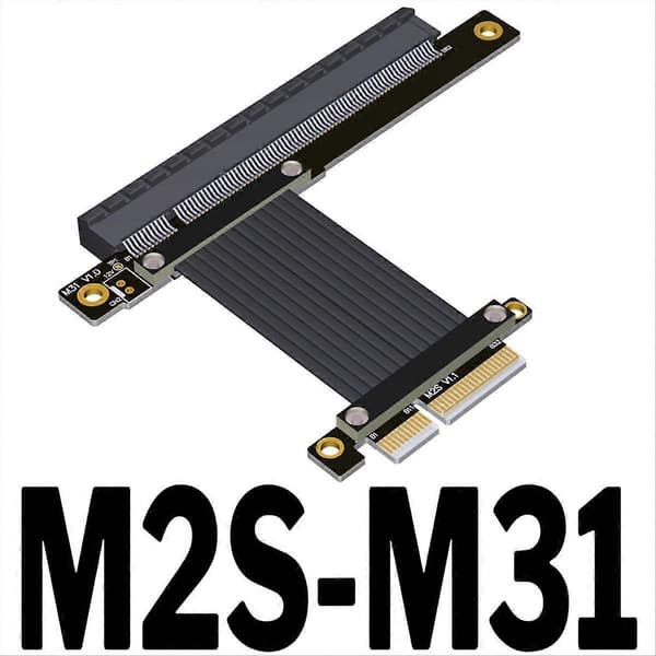 PCI-E 4.0 X4 til X16 Forlengelseskabel Riser-kabel PCIe X4 64G/Bps 20CM