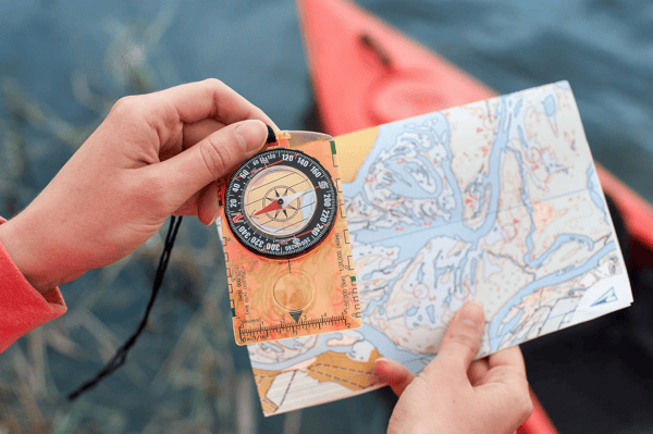 Præcisionskompas til udendørs navigation, campingture og overlevelsestræning - Perfekt ungdomsgave, flere farver orange Orange
