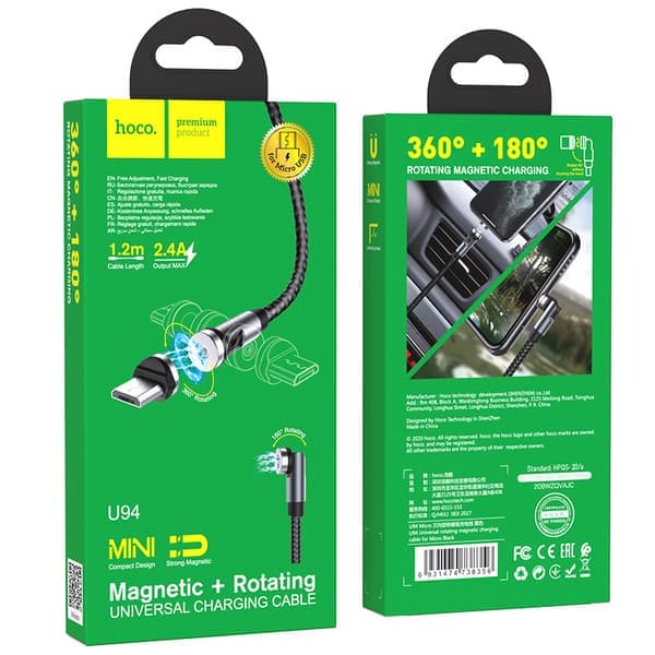 hoco. U94 universelt roterende magnetisk opladningskabel