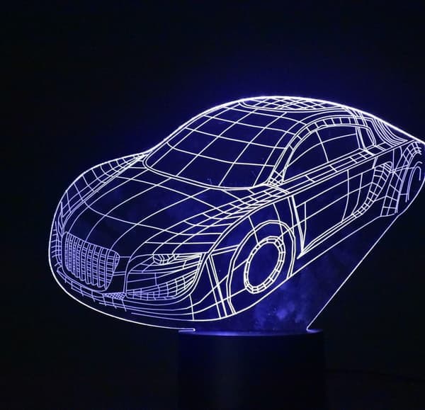 3D Natlys Illusion Bordlampe USB Lampe Smart Hjem