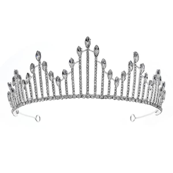Glittrande flickkristalltiara - Damprinsessbrudkrona pannband kostym bröllopskrona