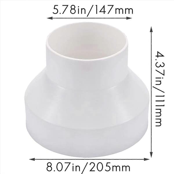 Ventilasjonsrør Reduksjonsadapter Rørluftkanaladapter (200-150mm)