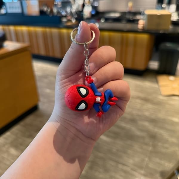 4 stk. søde Spiderman nøgleringe, tegneserie Spider-Man silikone vedhæng taske charme tilbehør gave