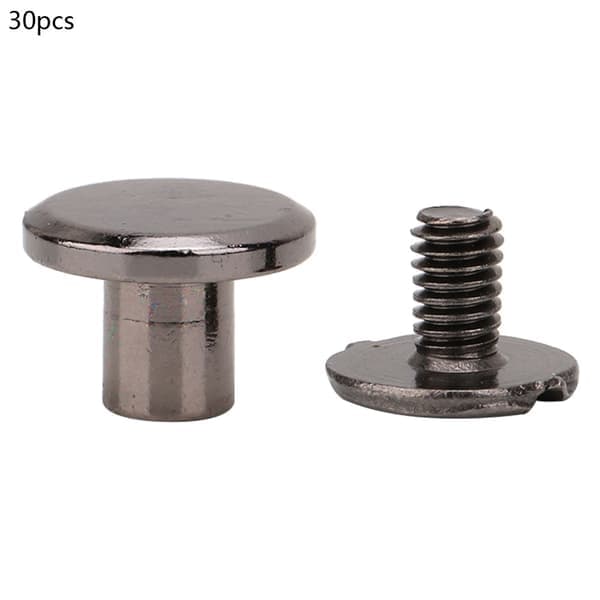 30 sæt 5mm/6mm/8mm messing lædernitter Dobbeltnitter Rørformet metalsæt (#3)
