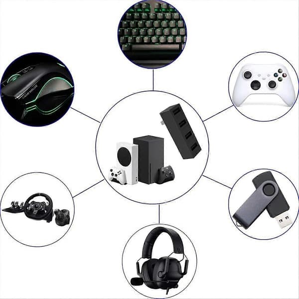 Til /X Spillekonsol USB 2.0 Hub Multi-Port 4 Porte