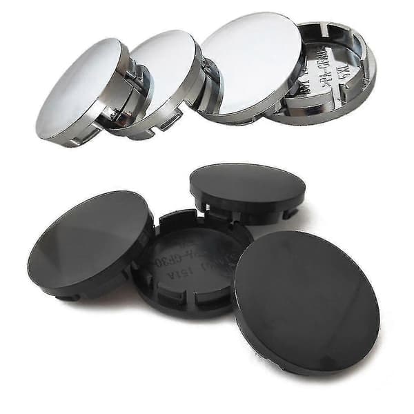 4st 56mm Bilhjulscentrumkapslar Universal Abs Fordonsdäck Fälgskydd-färg:silver