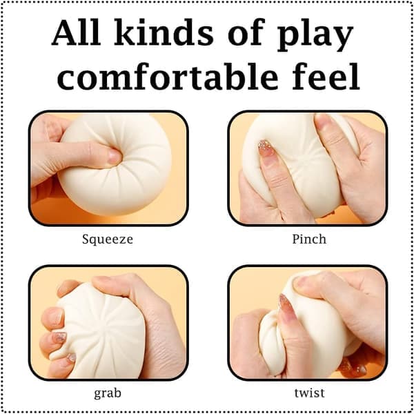 Stressboll, stressreducerande boll, 1 st Bun Squishy, Sen