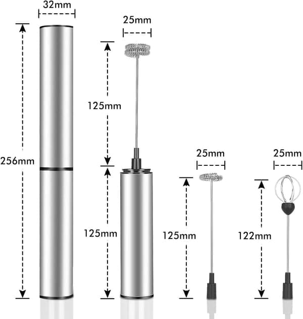 Elektrisk mælkeskummer, USB genopladelig mælkeskummer, rustfrit stål-FM-