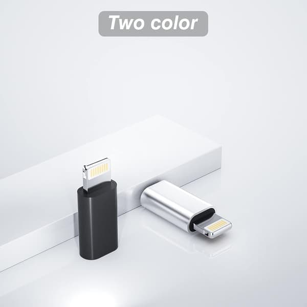 Micro USB hun til Lightning han-adapter 3-pak – Opladerkabelkonverter kompatibel med iPhone/iPad