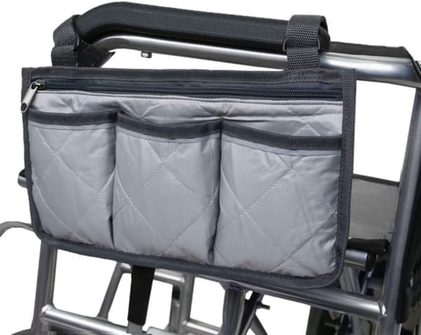 Universal rullestolveske for sideoppbevaring, hengende oppbevaringsveske, rollatorveskeholder, rullestolveske