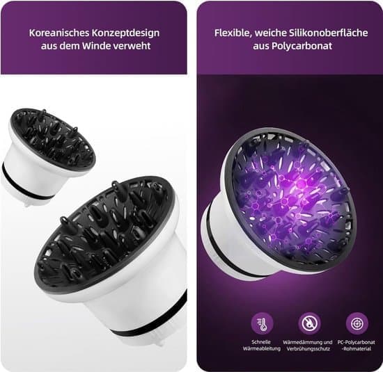 Professionellt tillbehör för hårtork med diffuser, universellt diffuserfäste, justerbar hårtorksdiffuser lämplig för lockigt och vågigt hår.