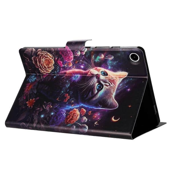 För Samsung Galaxy Tab A9 SM-X115 Fodral Mönstertryckt Ställ Läder Tablettskydd med Kortplats