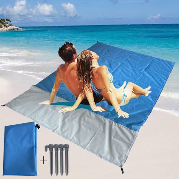 200x140cm Udendørs strandmåtte Campingmåtte Strandtilbehør H Orange Orange