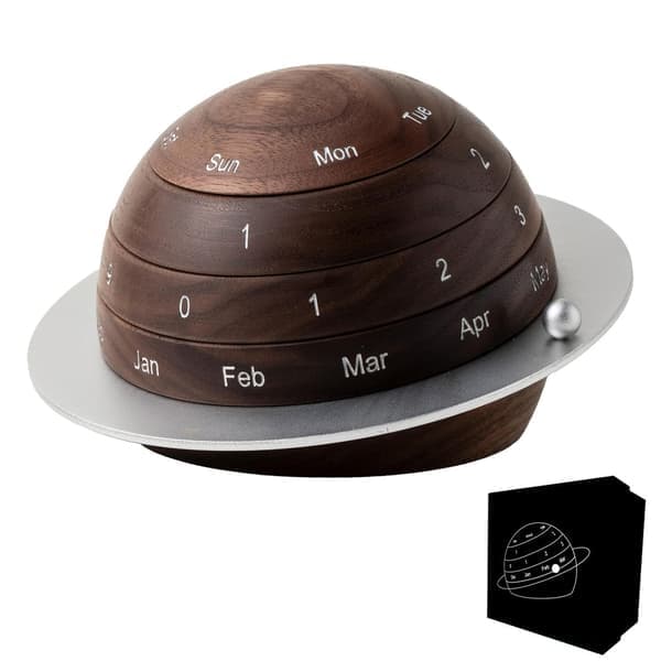 Træbordkalender Planet evighedsbordkalender
