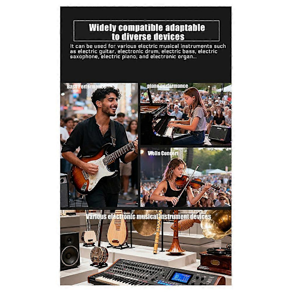 2.4G trådløst mikrofonsender-modtagersystem til dynamisk mikrofon, guitar, lydmixer, PA-system, lydoptagelse B Black B