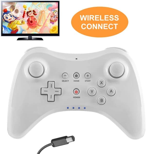 Pro Controller til Wii U, PowerLead Trådløs Controller Hvid White