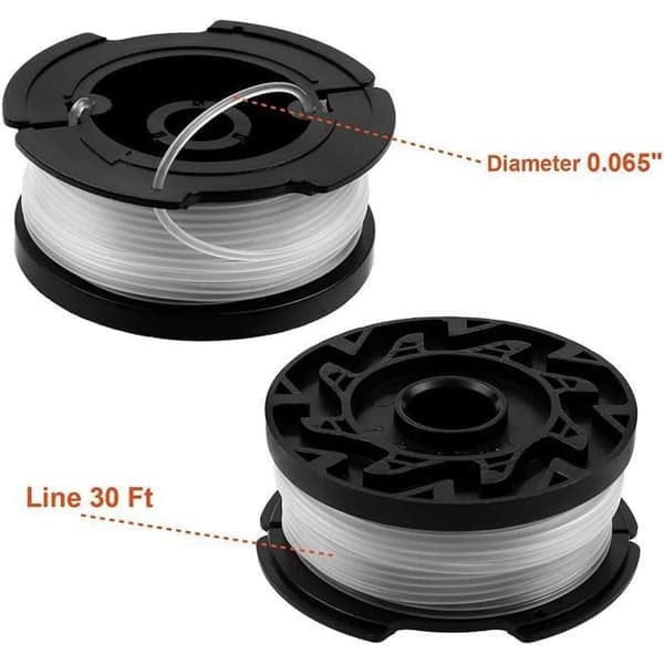 Nylontrådspole - Black & Decker - A6481 A6485 - 6-pakning - 10 m - Erstatningstrimmer