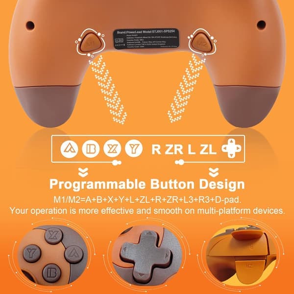Switch-kontroller - Søt vaskebjørn trådløs Switch-kontroller for Switch Lite/OLED/PC, Switch Pro-kontroller fjernkontroll gamepad joystick med Turbo/