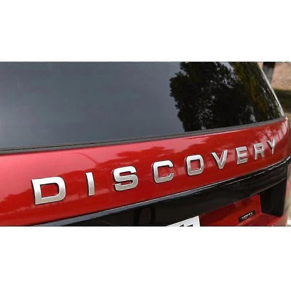 3D matt silver DISCOVERY bokstavsdekal emblem för bilens front och baklucka