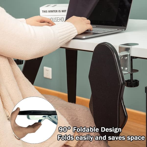 Kontorbord Computer Armlæn Computerbord Justerbart Armlæn Ergonomisk Armlæn Forlænger 90° Foldbart og 180° Roterende Musemåtteholder