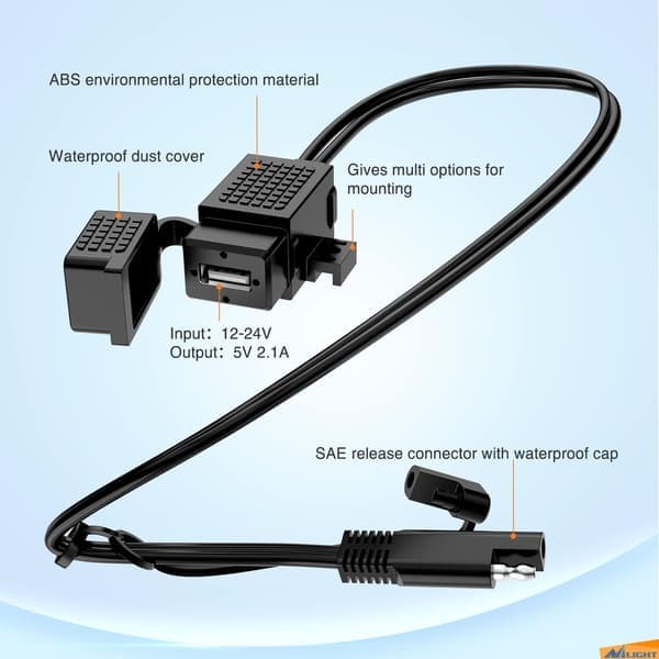 SAE-USB-moottoripyöräsovitin SAE-USB-liitäntäkaapeli