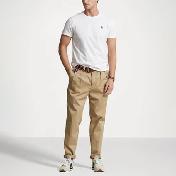 PoloRalphLauren Herr T-shirt Bomull Kortärmad Rund Hals Pullover Tee Topp Vit Storlek S Vit S White S