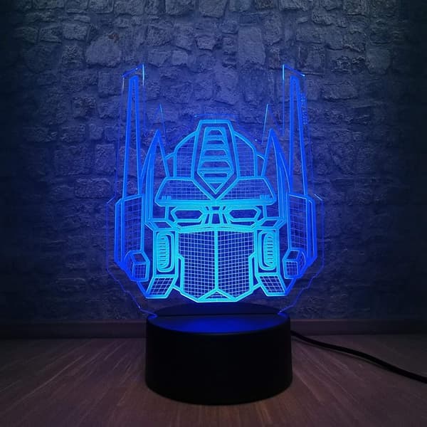 3D Optisk Illusjon Transformers Modell Skrivebord Bordlampe LED Natt