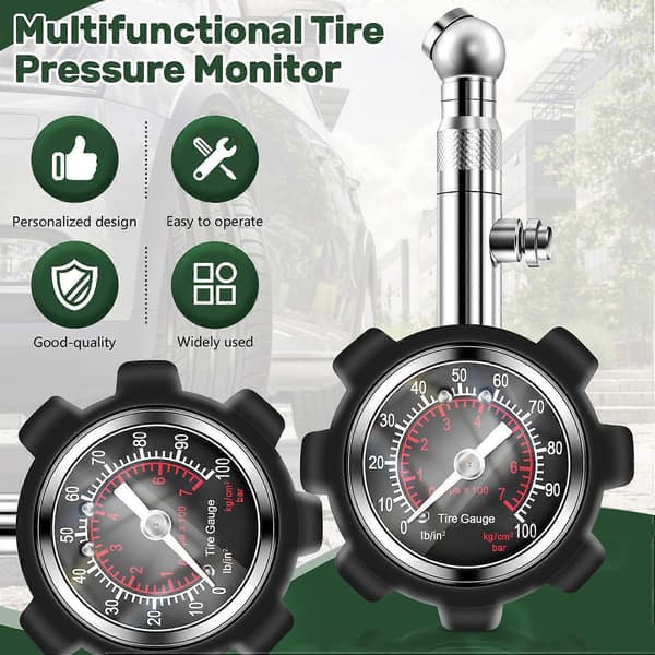 Bil 100Psi Multifunktionell Däcktrycksmätare Däcktrycksövervakningsmätare Däcktrycksmätare