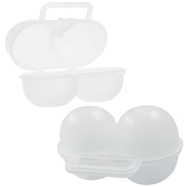 2-pack Äggförvaring med 2 fack, Praktisk äggförvaring, PP-material - Bärbar äggförvaring för picknick & vandring