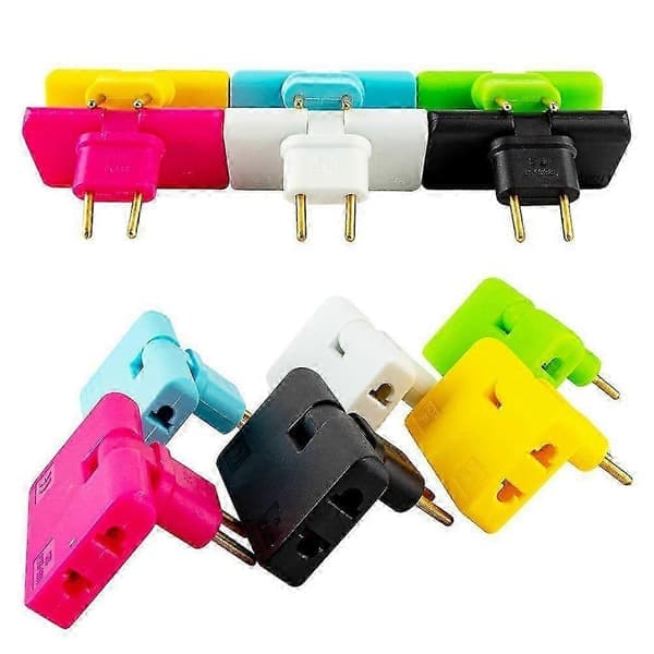 1 stk 180 graders roterende plugg EU-omformer 1 i 3 trådløs multi-pluggadapter blå blå blue