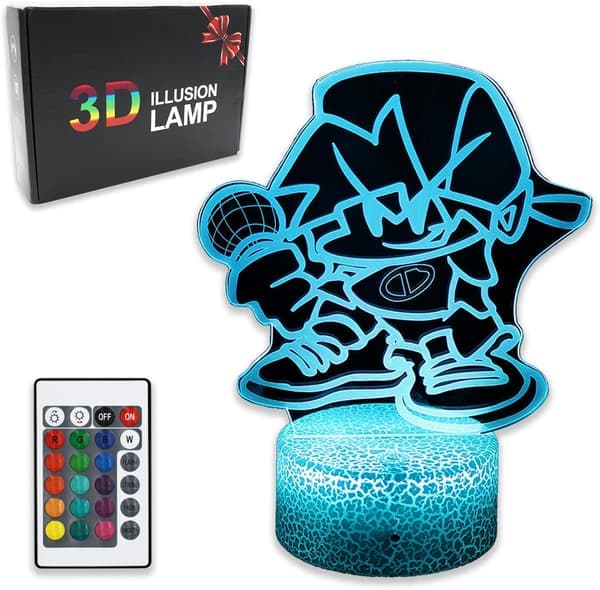 FNF Friday Night Smart Night Light, 3D Illusion 16 Colors Table Lamp with Touch & Remote Control