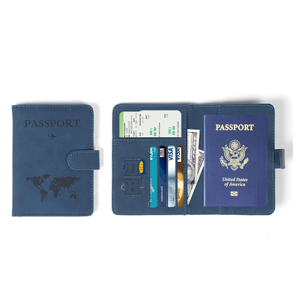 RFID-blockerande passfodral Blue