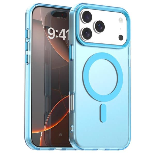 iPhone 17 Pro Max Cover - Candy Magsafe PC Hybrid TPU Blå Blå Blå