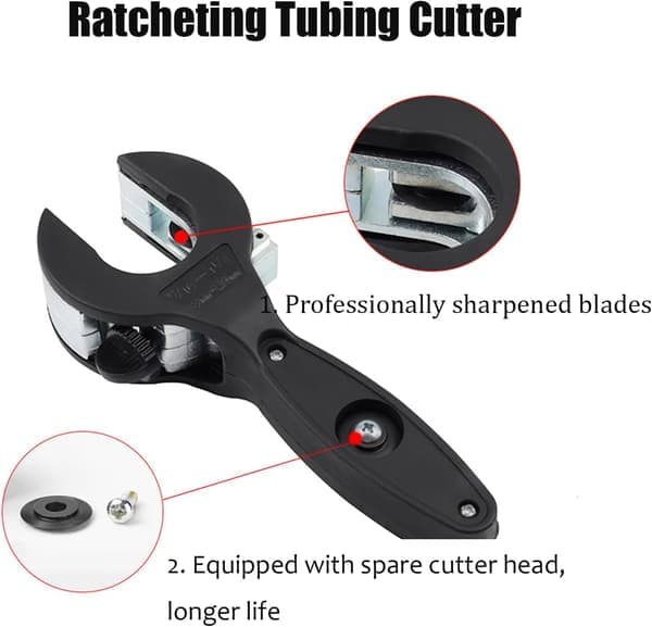 Låsende rørkutter Rørkutter 1/4\" til 7/8\" 2 i 1 Trange rom Kompakt kutter Låsende PVC-kutter for kutting av PVC PPR