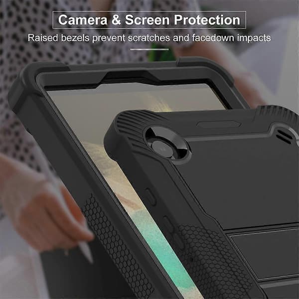Stötsäkert surfplattefodral med stativ för Samsung Galaxy Tab A9, silikon + PC