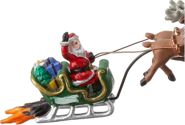 Julelandsby Animert Flammende Sleigh Tilbehør Figur