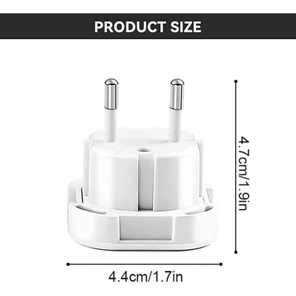 Rejseadapter til EU/DE/FR/IT/ES, 6 stk, til EU-stik, Hvid, Type G til Type C, E, F, H (6 stk)