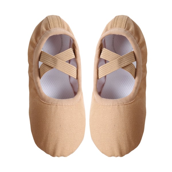 Balettskor Dam Dans Vuxna Barn Balettskor Mjuk Sula Professionella Canvas Dansträningsskor för Balett kamel camel camel 33