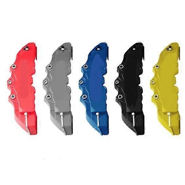 4 st ABS Plast Universal 3D Stil Främre Bakre Skivbromsok Skydd Kit, 8 Färger LGL Gul Yellow 2pcs L