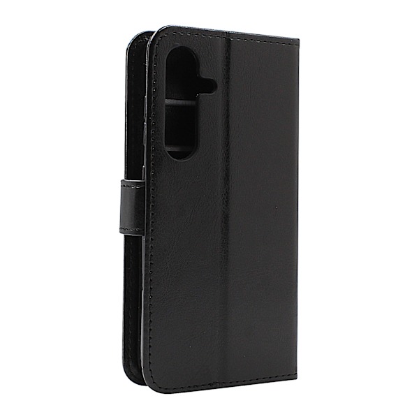 Crazy Horse Samsung Galaxy S25 Wallet Case Svart