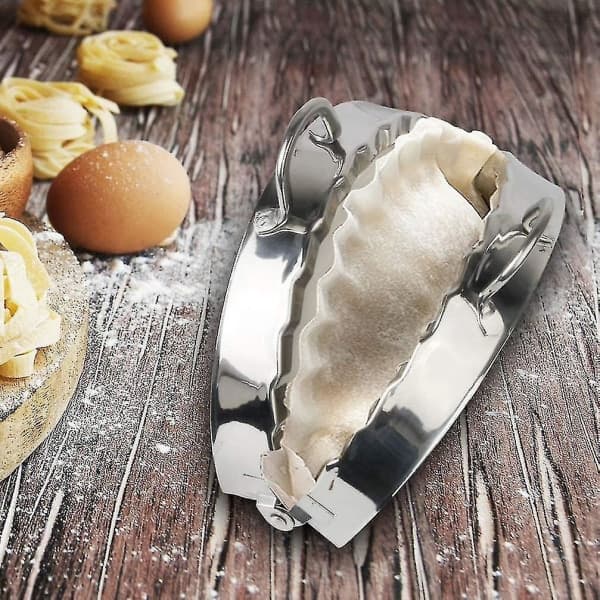 Empanada Press Maker, 6 tommer 18/8 rustfrit stål dumpling wienerbrød lommetærteform til hjemmebagning