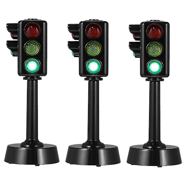 Nuobesty 3-pack Trafikljus Modell Leksaker Trafiksignaler Lampa Leksaker Trafikljus Leksak Barn Tidig Utbildning Leksaker