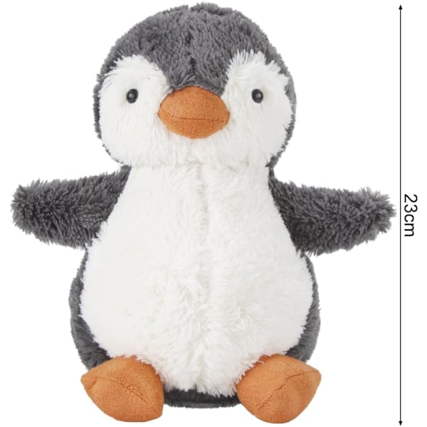 Plush Penguin Kosedyr, Myk Plush Leke for Barn, Gummy Penguin Plush Leke for Gutter og Jenter (Grå Plush Penguin 23cm) B1