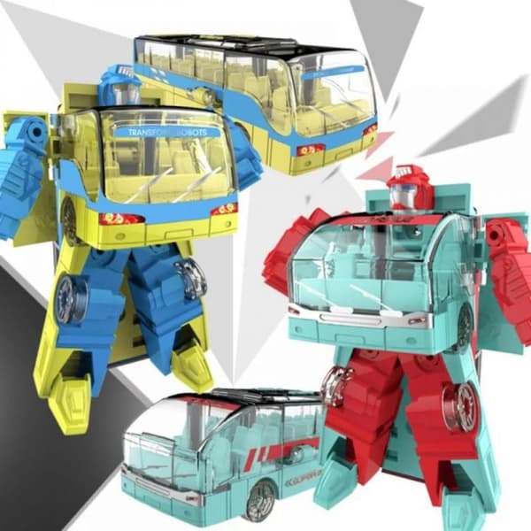 Mini Legering Transformer Buss Robot Buss Autobot Modell Leksak - Blå