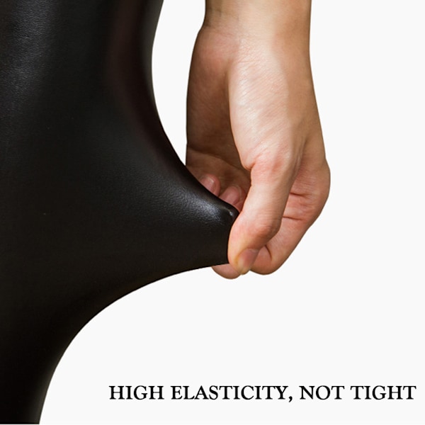 Dam PU-läderleggings Sexiga svarta byxor Elastiska Skinny Tights XL XL